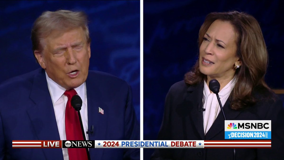 "Talk about extreme!" Kamala Harris laughs as Donald Trump rants about baseless conspiracy theories of migrants "eating" dogs and cats.