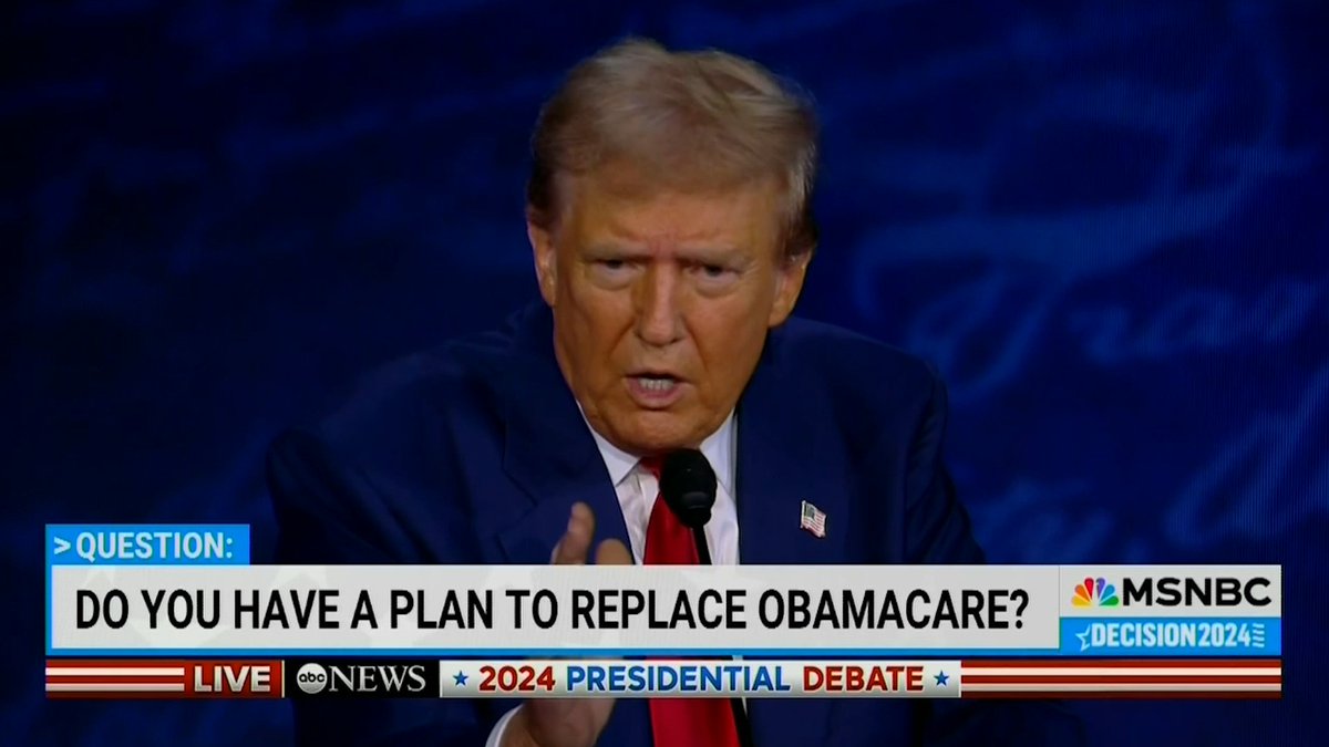 Donald Trump admits he has no health care plan.