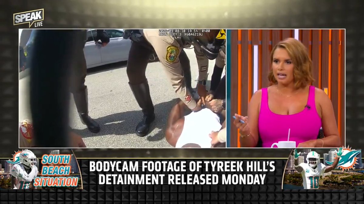 .Joy Taylor reacts to the bodycam footage of Tyreek Hill's detainment.