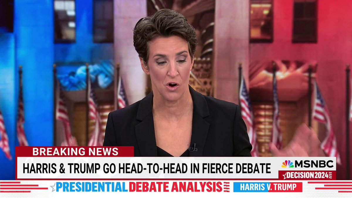 WATCH: Rachel Maddow reacts to the first presidential debate between Kamala Harris and Donald Trump. "I've never seen a starker contrast in presentation from two candidates in any debate in any type of contest in any political race."