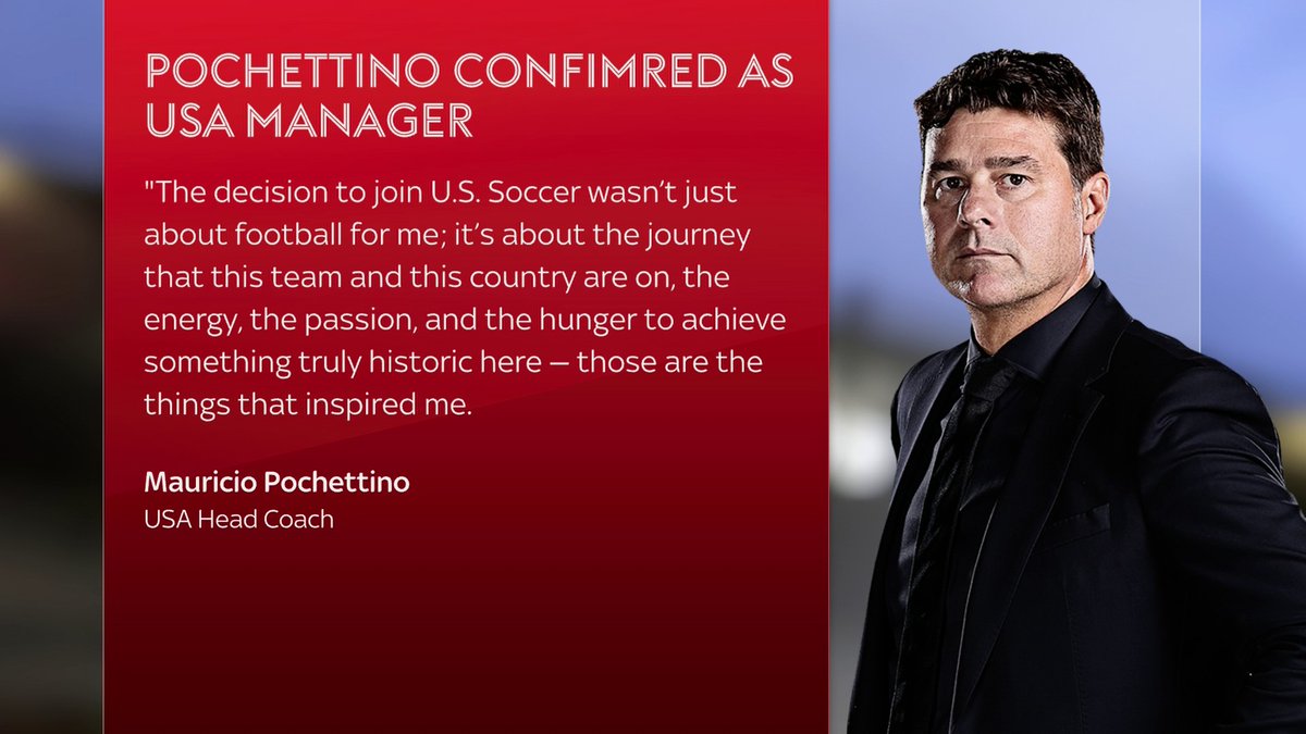 ''We're going to build something special that the whole nation can be proud of'' Mauricio Pochettino confirmed as manager of the Men's USA football team ⚽