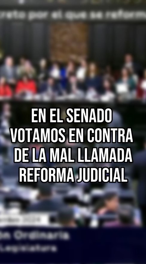 En Movimiento Ciudadano mantuvimos firme nuestra palabra de acompañar la voz de miles de estudiantes y trabajadores del Poder Judicial que pidieron ser escuchados desde hace semanas y en especial hoy en el Senado. La mal llamada #ReformaJudicial acaba de ser aprobada en lo general gracias a tres votos de senadores del PRIAN que hace unos meses pidieron el ''voto útil'' contra Morena y que hoy están con Morena. México necesita una reforma al sistema de justicia que le sirva a las personas, no al poder, y esa seguirá siendo nuestra causa desde la #BancadaNaranja.
