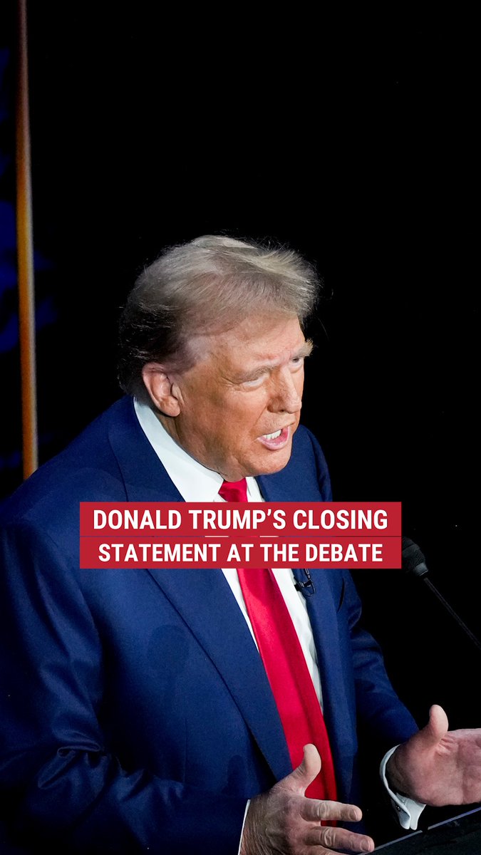 “Why hasn’t she done it? She’s been there for three and a half years.” Former President Trump calls out VP Kamala Harris during his closing statement at the ABC News Presidential Debate.