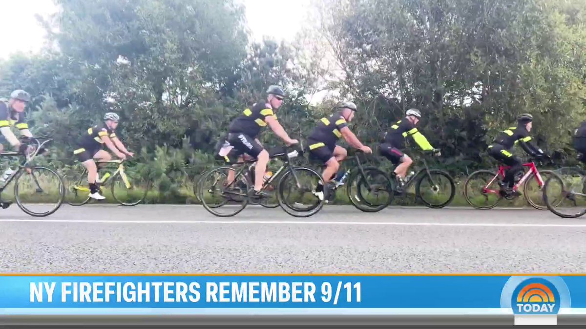 In the rolling green hills of Ireland, New York City firefighters are biking alongside Irish firefighters on a three-day trip to honor first responders who died on 9/11. @KellyCobiella shares the touching story.