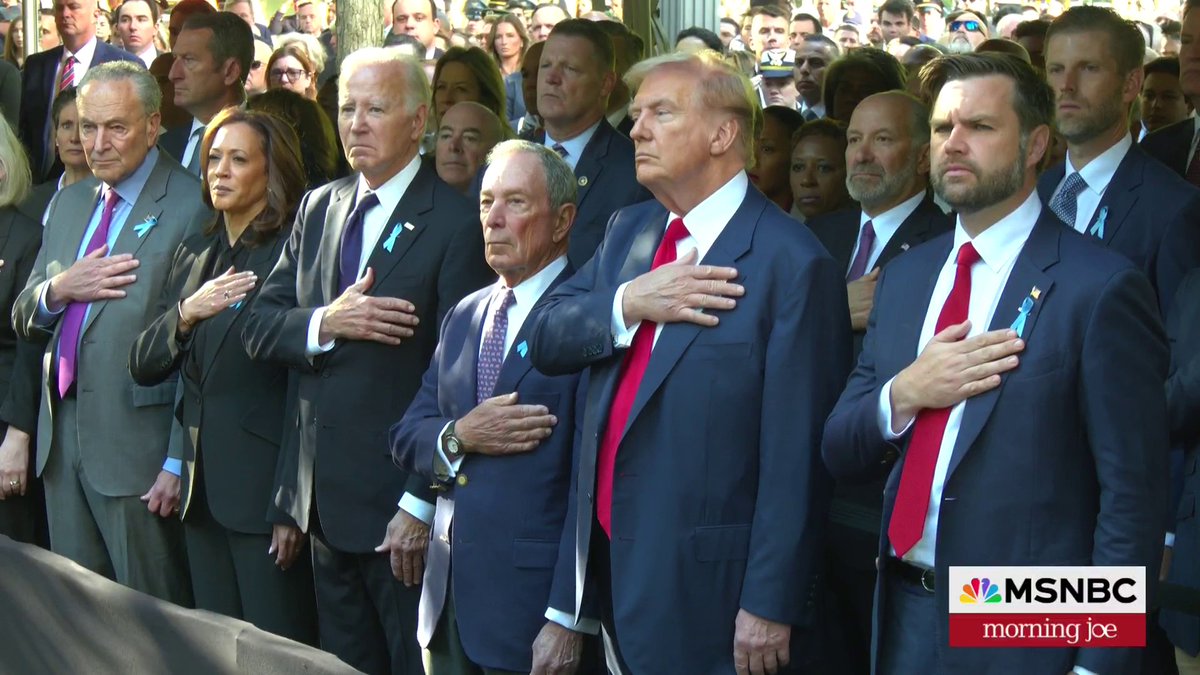 President Biden, Vice President Harris and former President Trump attend this morning's service at the memorial plaza in New York City to commemorate the Sept. 11, 2001, terrorist attacks.