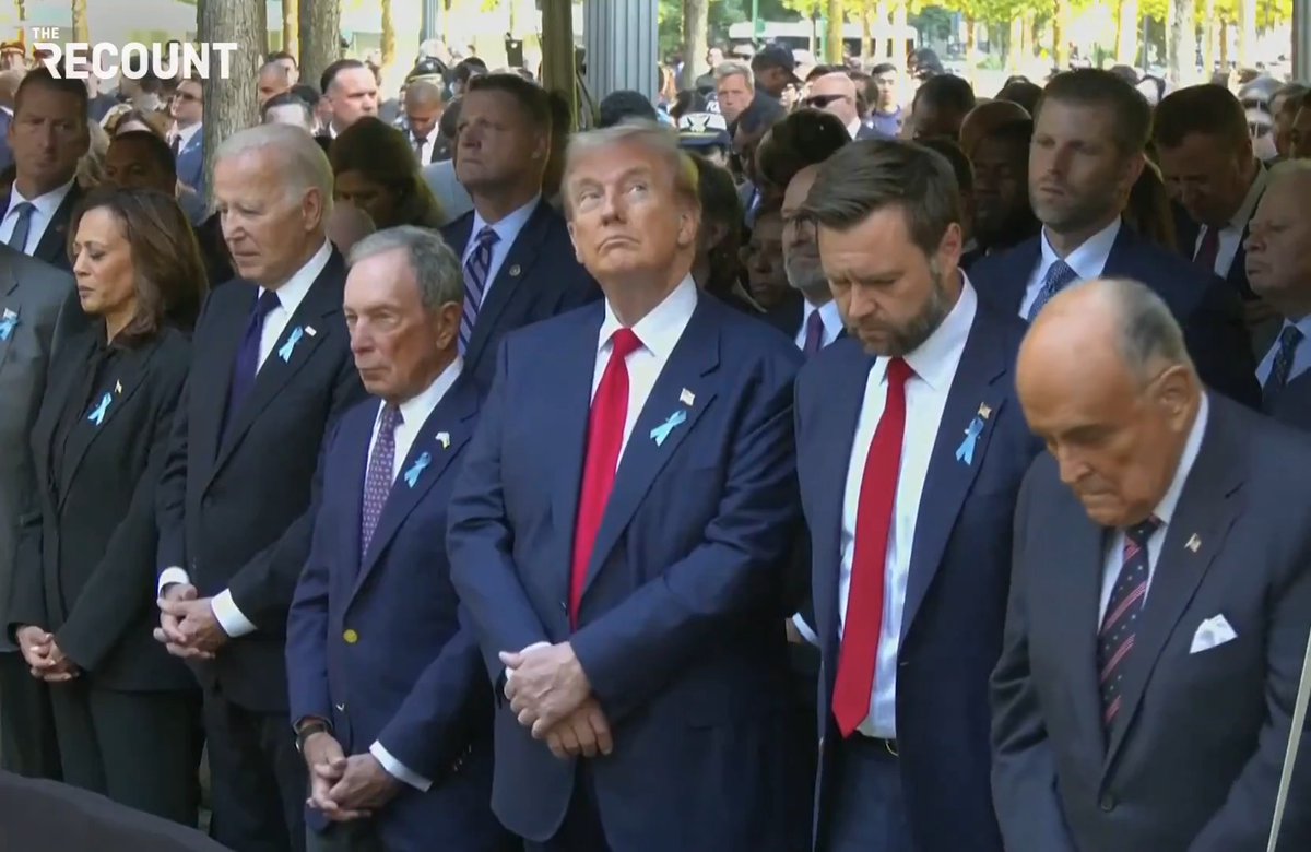 President Biden, former President Trump, VP Harris, and JD Vance attend the 9/11 ceremony in New York City.