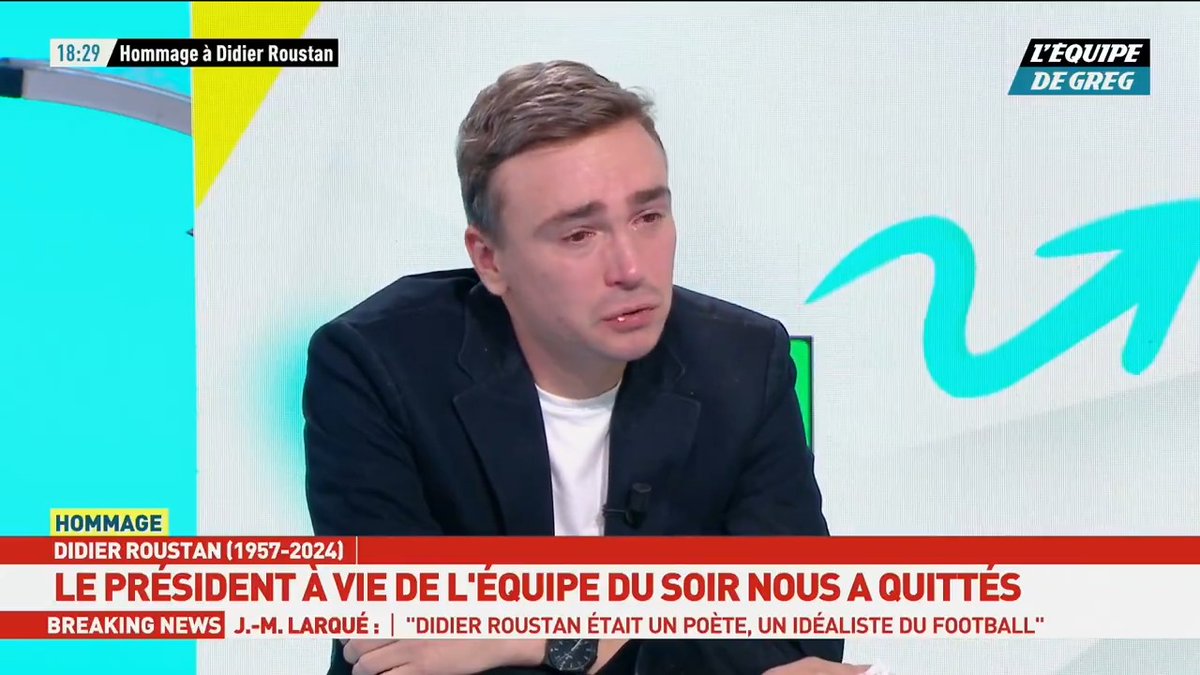 L’hommage très touchant de Bertand Latour à Didier Roustan. 🥺❤️ 🎥 la chaine L'Équipe