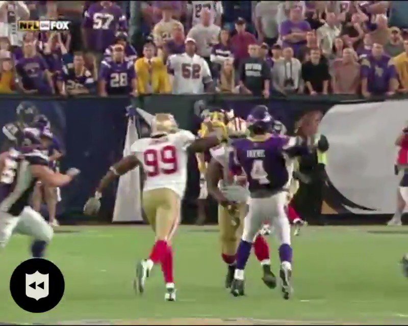 Vikings-49ers in 2009. Place went absolutely nuts. Got a $10 nosebleed seat from a scalper. Yeah, definitely money well spent. I actually was heading down to the exit right before the play happened. Got to see the play even better.