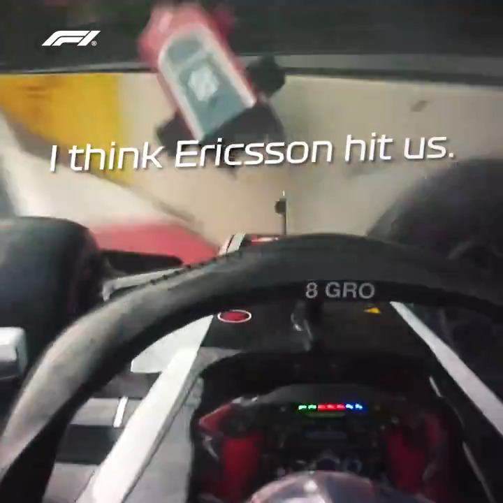 "I can't believe that ended up in my mouth!" Any excuse will do, right Romain Grosjean? 🤣 #F1 #AzerbaijanGP
