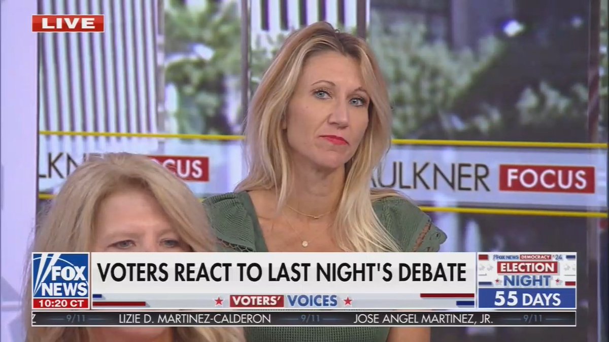 Voter to Fox: Vice President Harris did an amazing job. She had command of the stage and I thought she was a clear winner. Trump used fearmongering and divisive tactics that weren't helpful to him at all