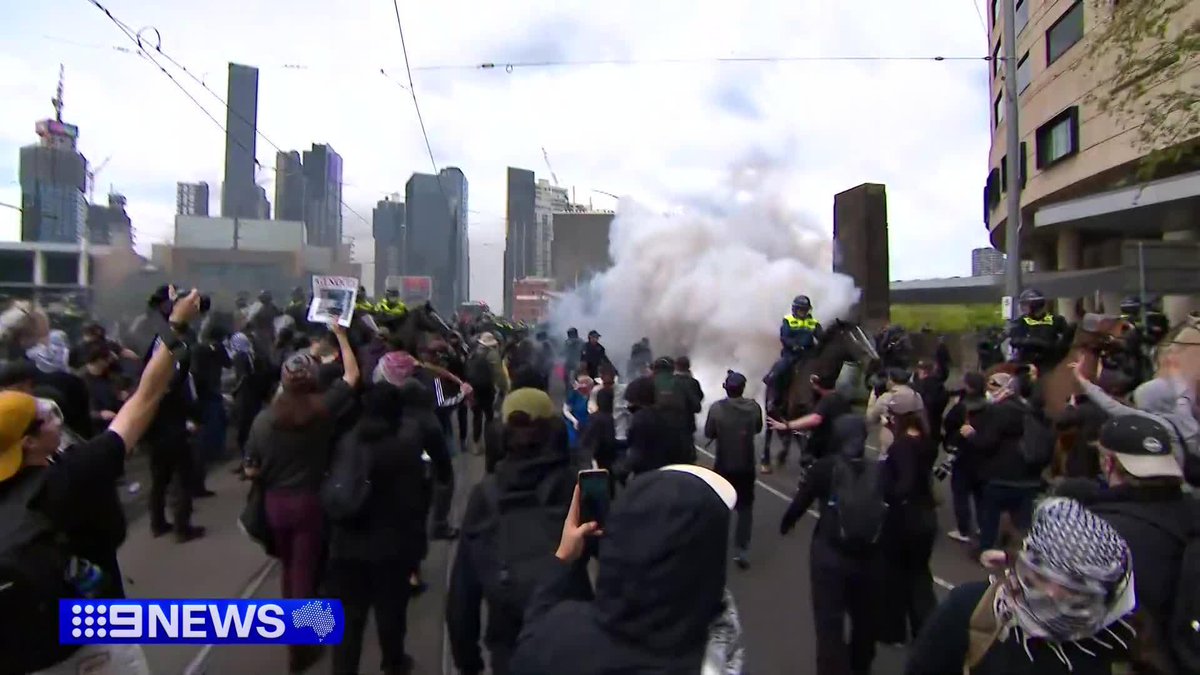 A teenager arrested in violent demonstrations in the heart of Melbourne says he would do it again. Aidan Hawe was one of dozens of protesters taken into custody but there's anger that none have been jailed. Reid Butler Izabella Staskowski #9News
