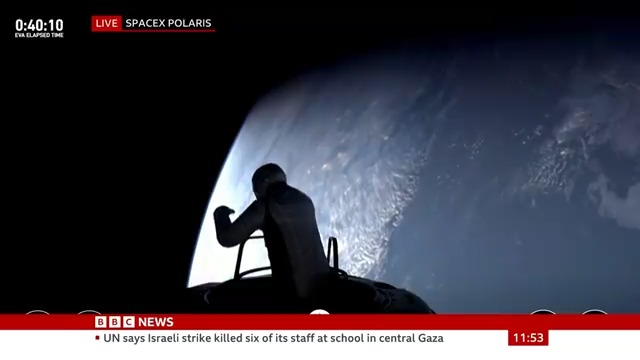 History is made as Jared Isaacman exits SpaceX's Dragon craft to carry out the first-ever privately funded spacewalk Follow live
