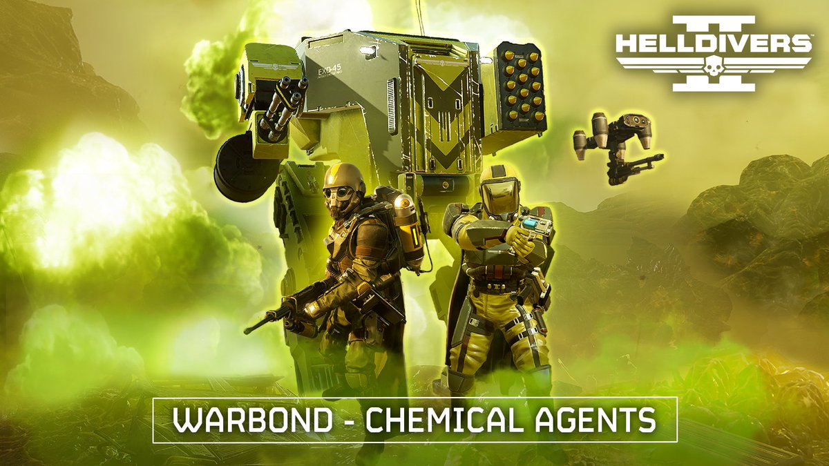 Don’t you just love the smell of freedom in the morning? Unleash weapons of gas destruction to sterilize the battlefields of our vile alien threats. The Chemical Agents Warbond is coming to Helldivers 2 on September 19th! Full briefing: [1/5]