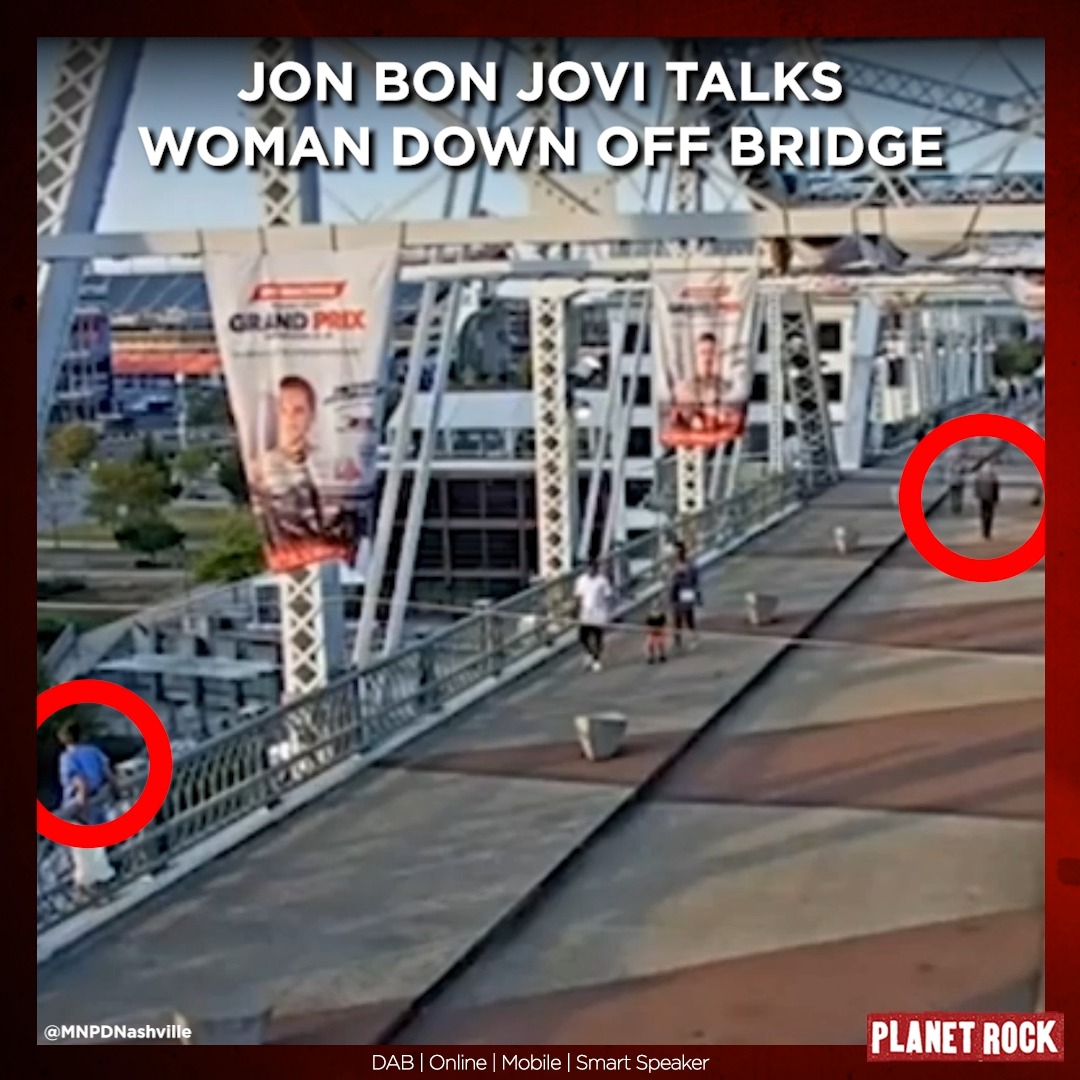 Watch the moment Jon Bon Jovi talks a woman down off a bridge in Nashville. Amazing stuff 👏