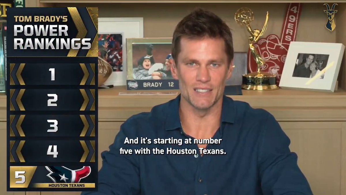 🚨POWER RANKINGS🚨 Tom Brady's Top 5 Teams going into Week 2! 1. Kansas City Chiefs 2. San Francisco 49ers 3. Detroit Lions 4. Dallas Cowboys 5. Houston Texans