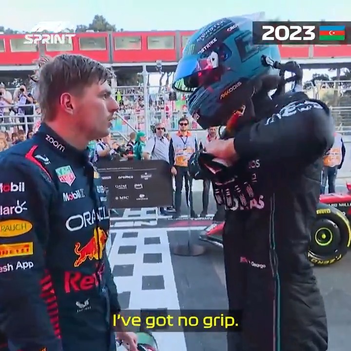 Wheel to wheel on track, face to face in parc ferme 😮 #F1 #AzerbaijanGP