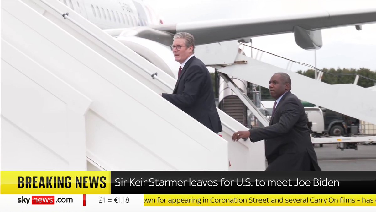 BREAKING: Prime Minister Keir Starmer and Foreign Secretary David Lammy leave for the US to meet President Joe Biden 📺 Sky 501, Virgin 602, Freeview 233 and YouTube