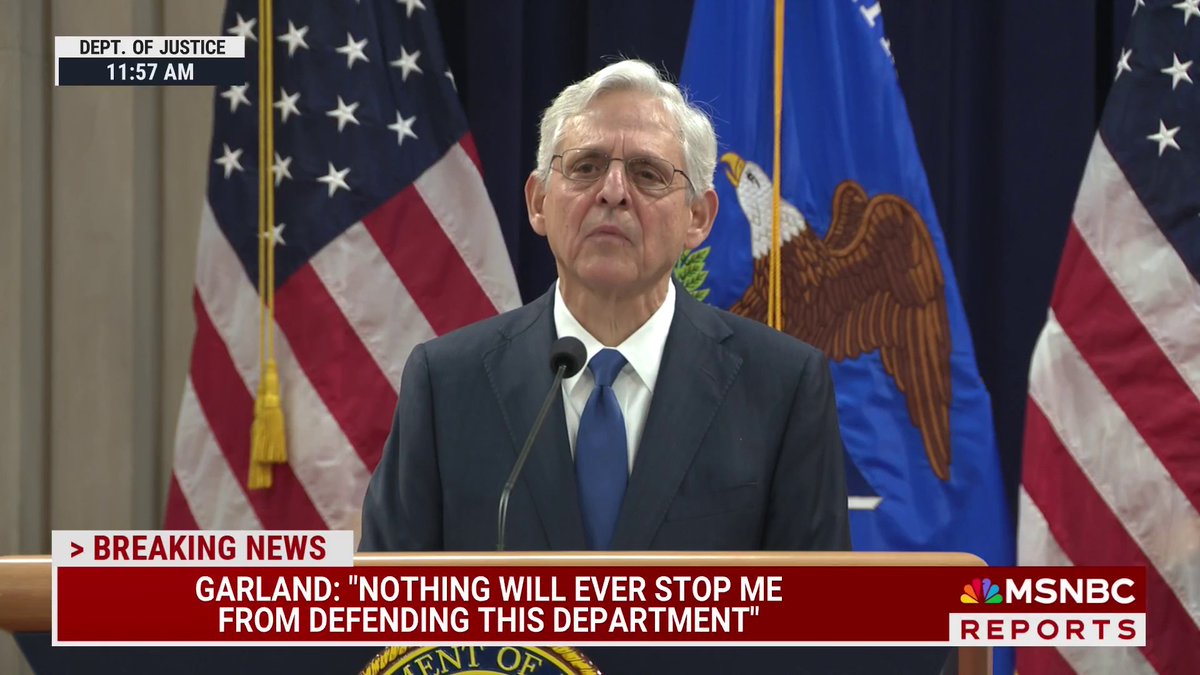 "The most important resources the justice department has are the dedication and integrity of the people who work here." AG Garland gets emotional while denouncing attacks on DOJ prosecutors and personnel and reassuring to protect them.