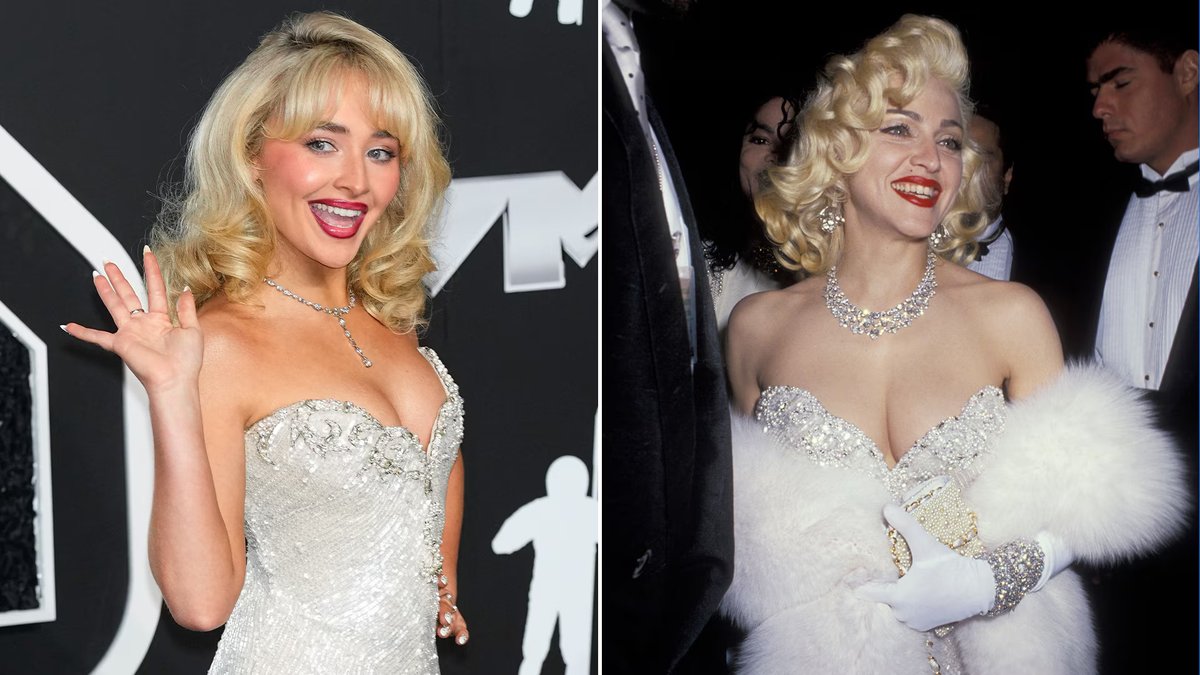 Sabrina Carpenter wears Madonna's 1991 Oscars gown to the #VMAs. ⭐