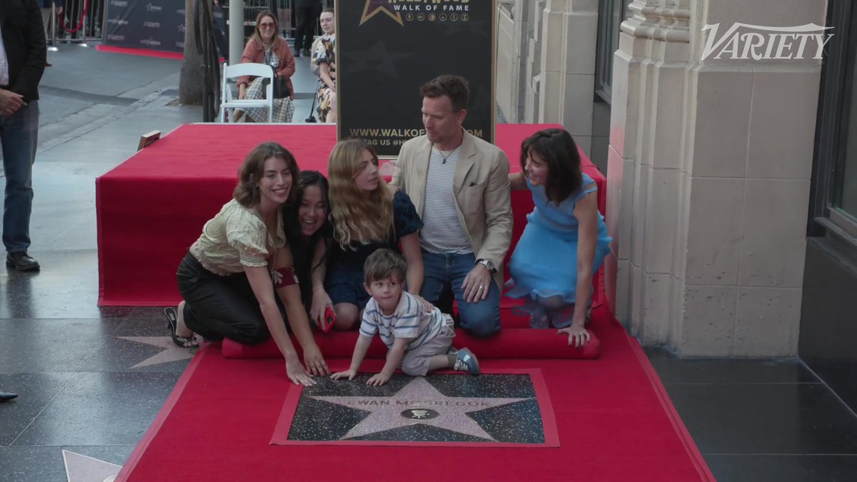 Ewan McGregor's star is revealed on the Hollywood Walk of Fame.