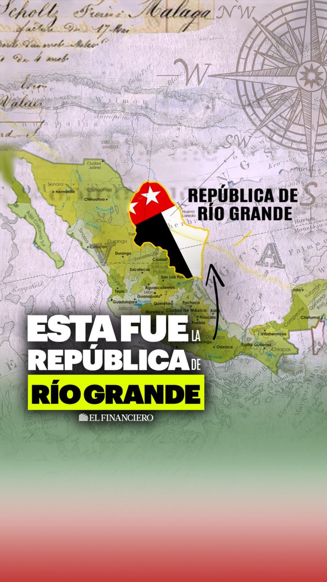 ¿Sabías que #Coahuila, #NuevoLeón y #Tamaulipas intentaron crear su propio país? 🇲🇽 Se llamaría la República de Río Grande, liderada por Jesús Cárdenas y Antonio Canales, como respuesta al centralismo de Santa Anna.