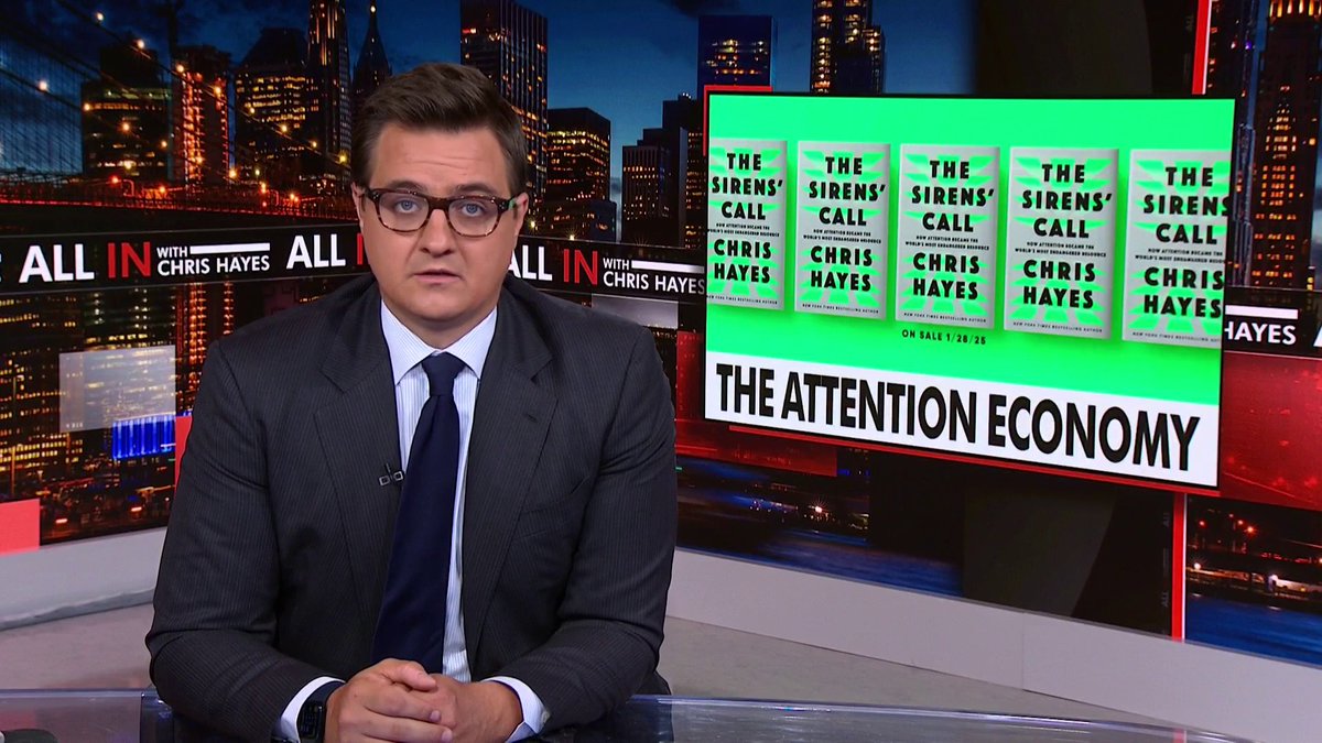 WATCH: Chris Hayes wrote a new book! “The Siren's Call: How Attention Became the World's Most Endangered Resource” will be released in January 2025, but is available for pre-order now at