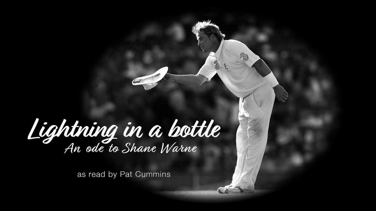 Happy birthday, Warnie. A poetic tribute to the life and magic of Shane Keith Warne, as read by Australia Test captain Pat Cummins ⚡️⚡️⚡️
