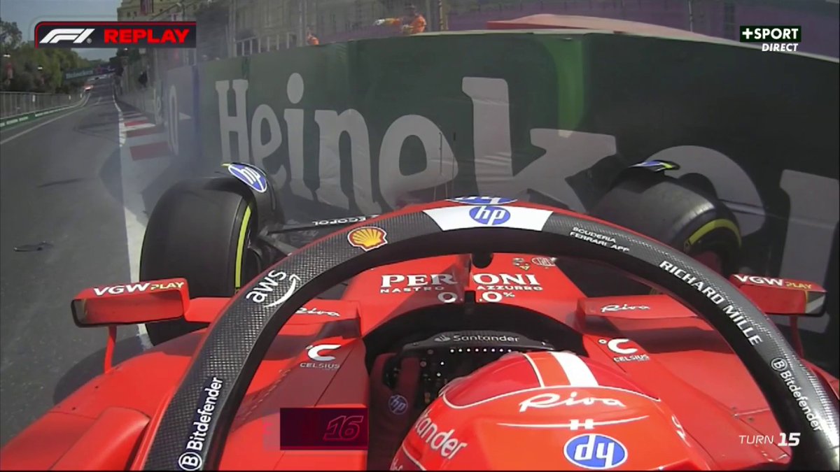 🚩DRAPEAU ROUGE🚩 Charles Leclerc est le premier pilote à se faire piéger à Bakou ! #AzerbaijanGP #F1