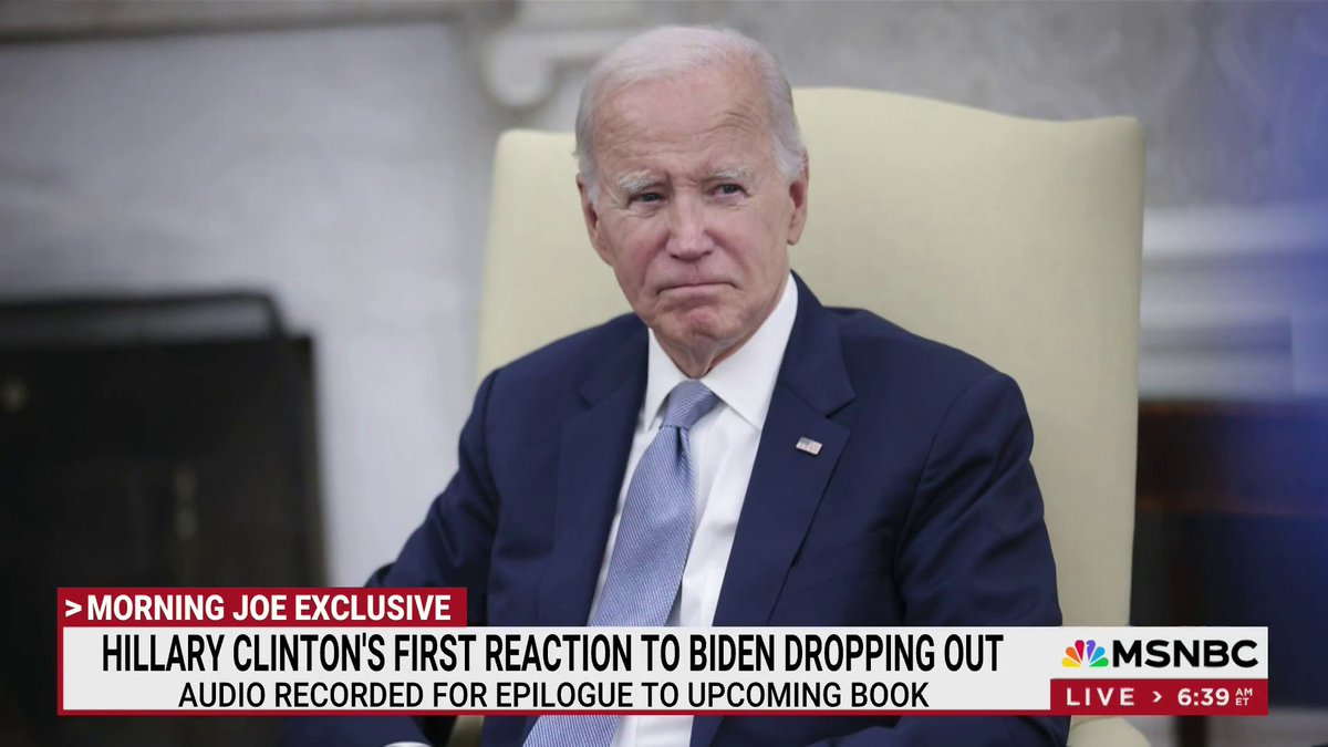 .Hillary Clinton reacts to Biden dropping out in audio recorded for the epilogue to upcoming book. Morning Joe has the exclusive first look.