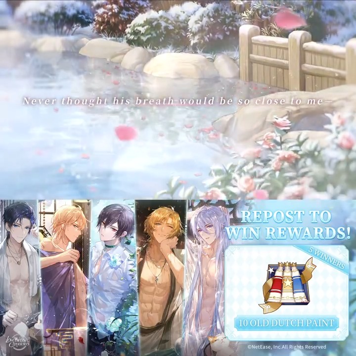 ♨️Event Preview♨️ The "Maudlin Dream, Floating Steam" event begins on September 19! 💖 🎁Maudlin Dream, Floating Steam Warm-up🎁 Follow us & retweet with the hashtag #LovebrushChronicles 🎉Prize: Old Dutch Paint x10 (5 winners) #LovebrushChronicles