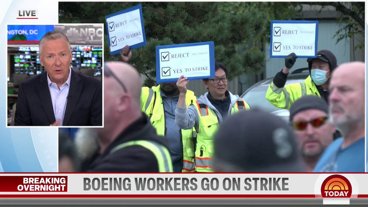 More than 30,000 Boeing workers are on strike after 94% of union members voted to reject a new contract. This strike, according to CNBC, could cost the company more than $1 billion a month. Tom Costello reports.
