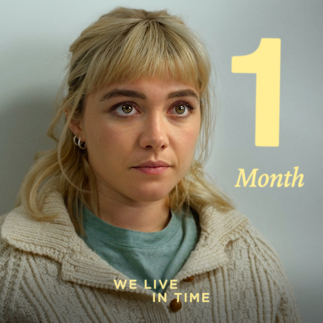 Here we go ✨ One month until #WeLiveInTime, starring Andrew Garfield and Florence Pugh — in theaters October 11.