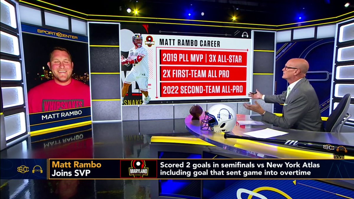 Maryland Whipsnakes' attacker Matt Rambo joins Scott Van Pelt to preview the Premier Lacrosse League League Championship 🏆 Archers-Whipsnakes | Sunday 3 PM ET on ABC & ESPN+ 📺