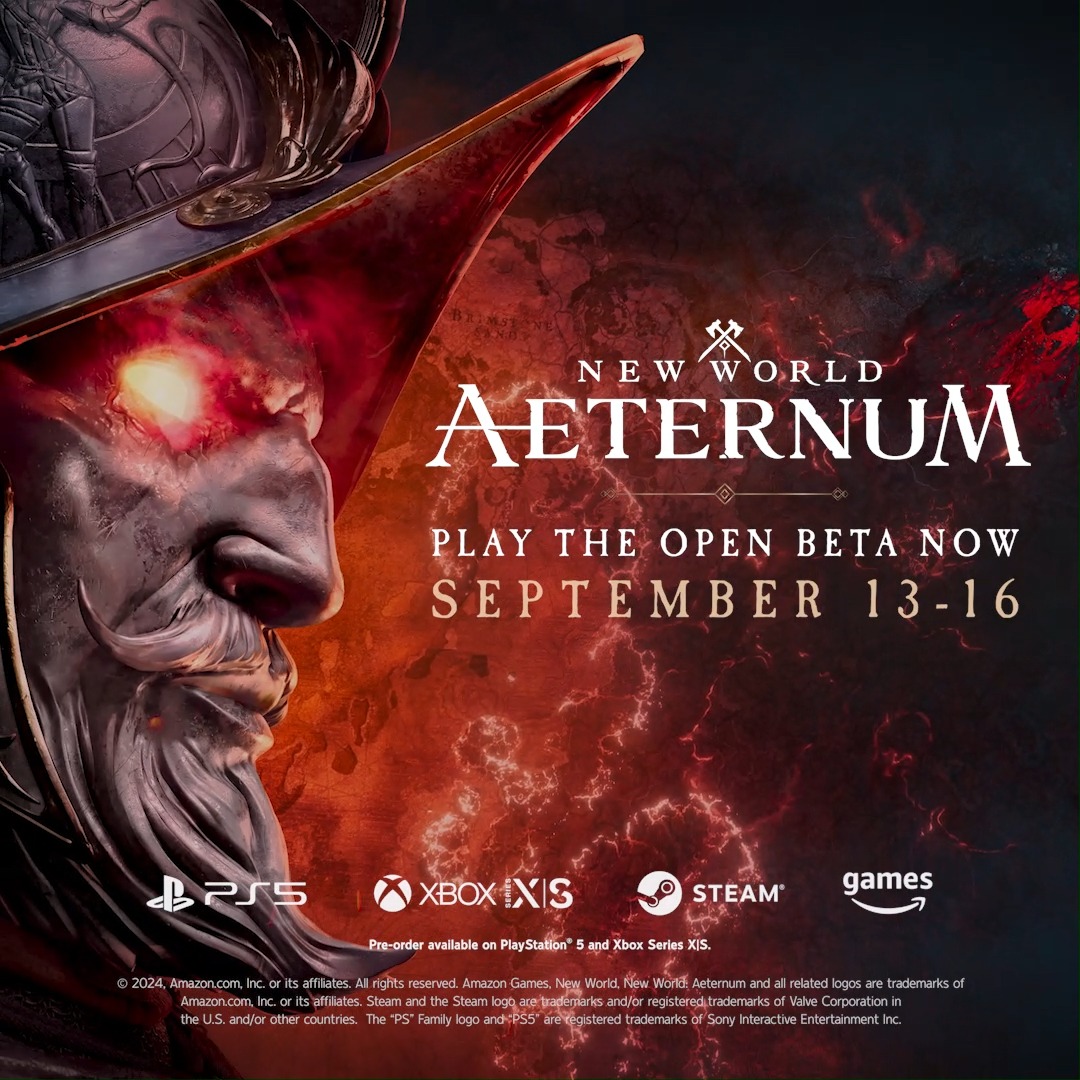 The New World: Aeternum Open Beta is live! Play now through September 16 on PC, PlayStation 5 and Xbox Series X|S.