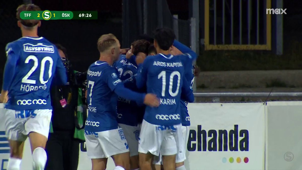 Trelleborgs FF har vänt mot ÖSK! Fredrik Martinsson nickar in 2-1 med 20 minuter kvar av matchen 🔵 📲 Se matchen på Max
