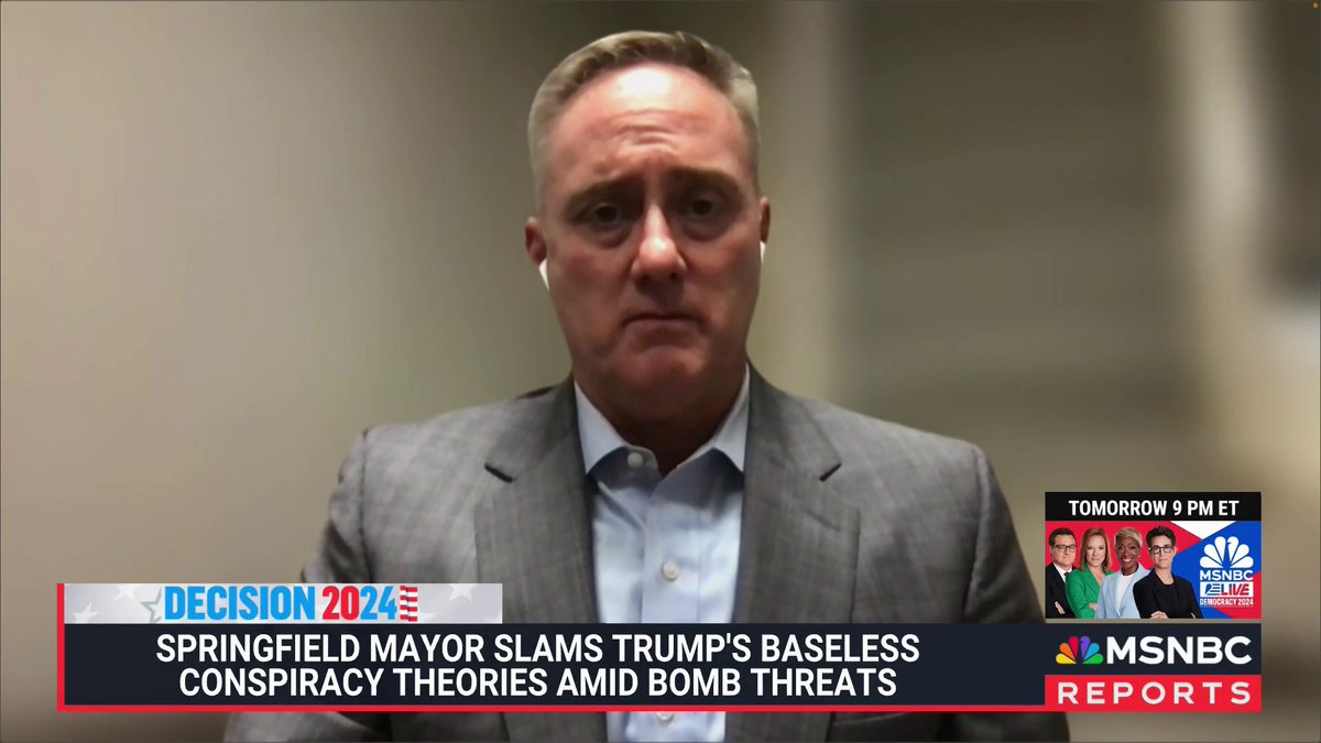 "Your pets are safe in Springfield, Ohio." Springfield Mayor Rob Rue slams Trump's baseless conspiracy theories amid bomb threats.