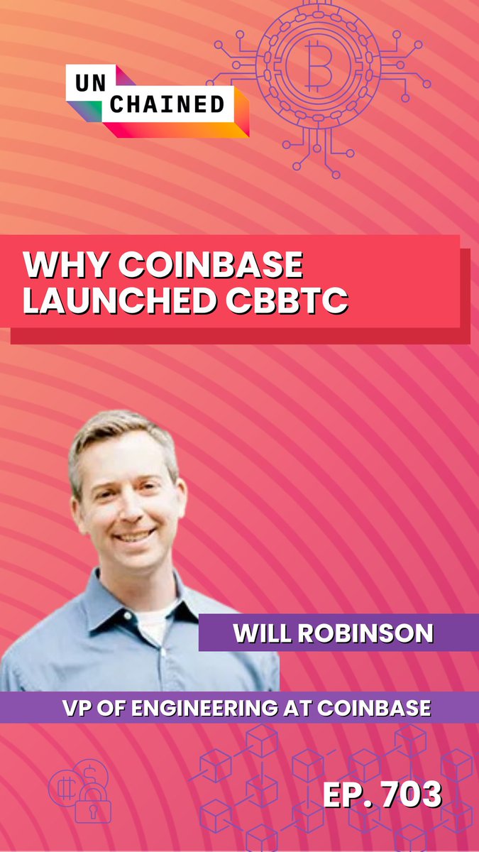 🔝 🎩 "Bitcoin is the granddaddy of all crypto assets," says Will Robinson, VP of engineering at Coinbase. 🤝 Will Robinson explains why Coinbase launched cbBTC, aiming to bring Bitcoin to DeFi. 🎧 Listen now: