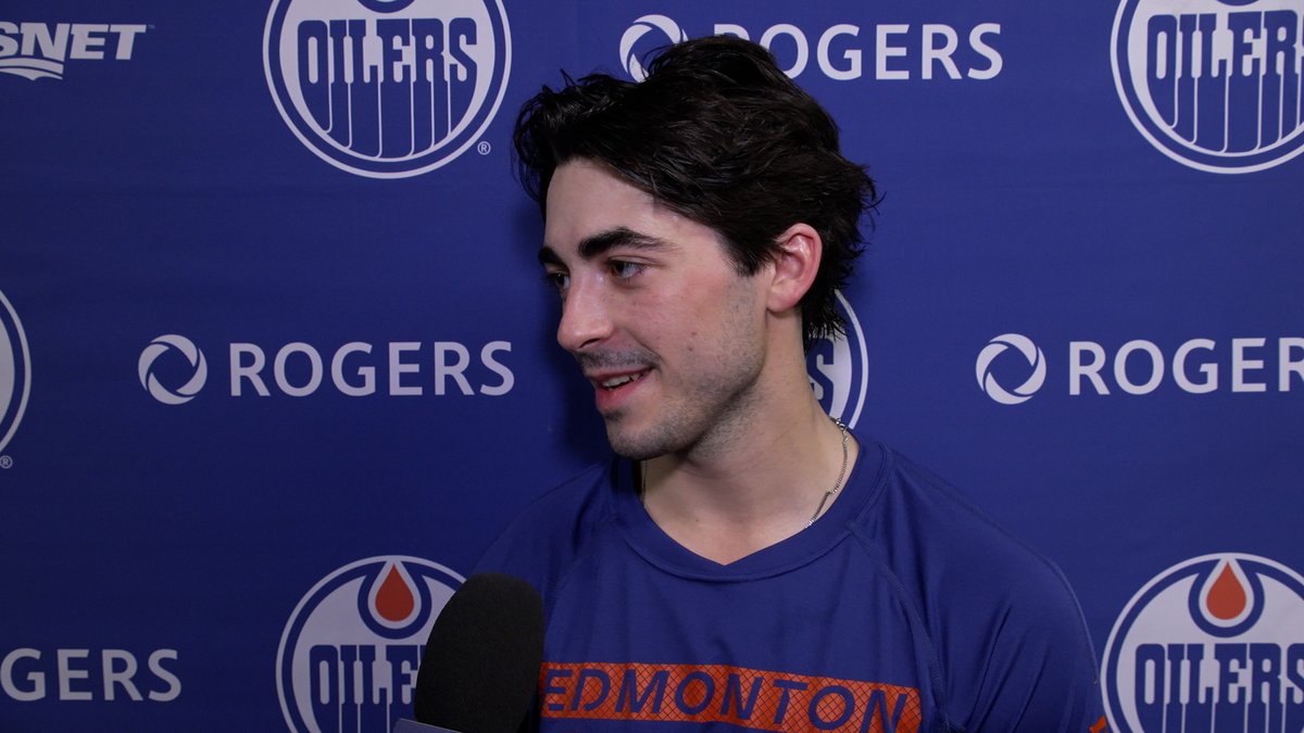 "Just go out there, have fun &amp; compete &amp; play my game. I think coming off the summer, you want to shake the rust off early." #Oilers prospect Matt Savoie chatted with the media about what a successful Young Stars Classic looks like for him. Enterprise | #LetsGoOiers