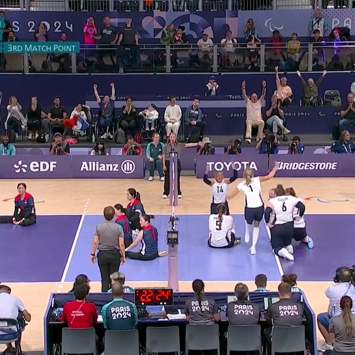 THE GOLDEN REIGN CONTINUES 👑 The U.S. Sitting Volleyball Team secures its third straight Paralympic gold medal at the #ParisParalympics. 📺: Peacock