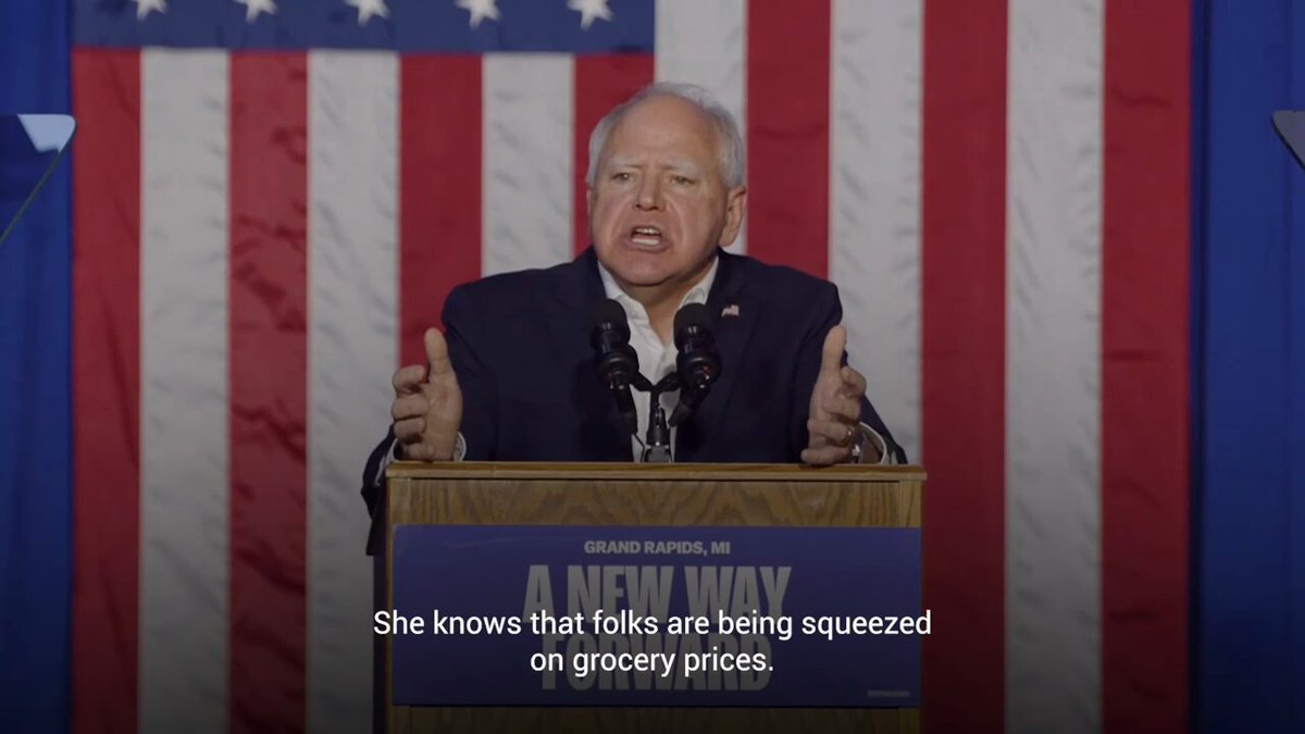 While folks are still seeing high costs at the grocery store, farmers are only making $3.90 for a bushel of corn. Something’s not adding up. Kamala Harris and I are fighting to ban price gouging on food across the country.