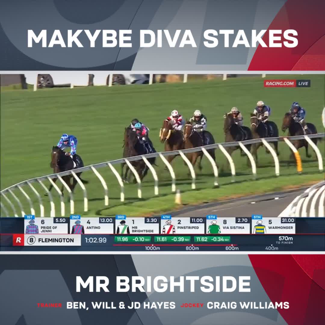 WHAT A RACE! 🔥 Mr Brightside runs down Pride Of Jenni &amp; goes back-to-back in the G1 Makybe Diva Stakes 🖤 Lindsay Park Racing Craig Williams