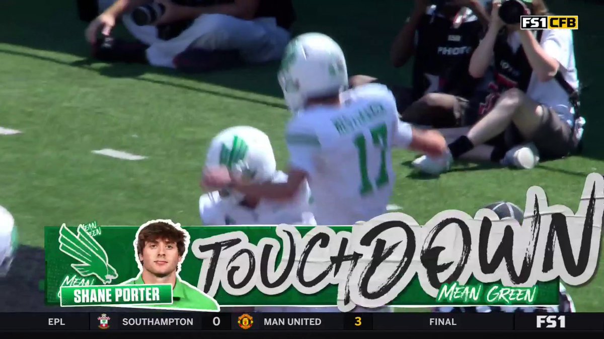 Shane Porter answers the call for UNT Football 🙌 Touchdown!