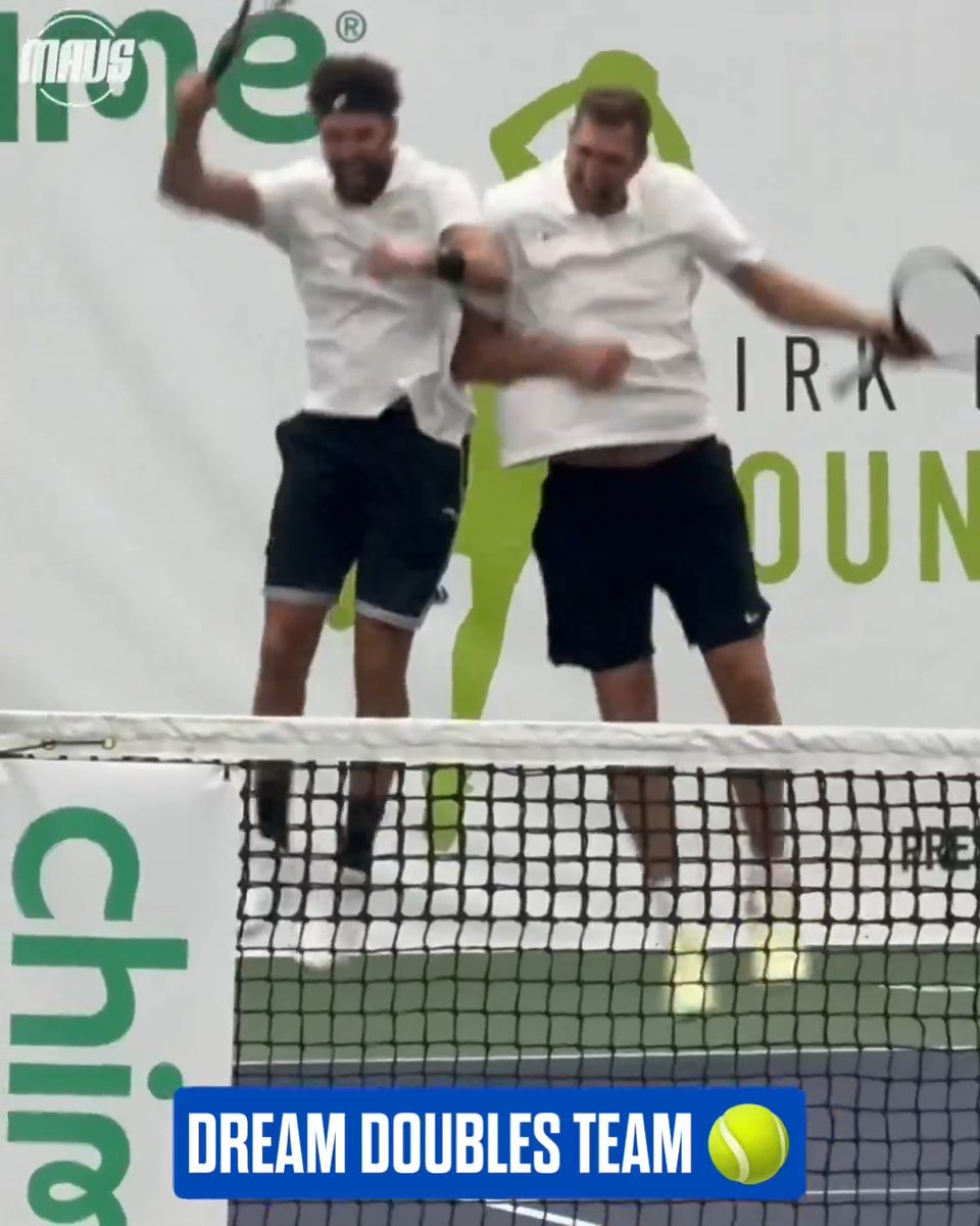Kings of the court 🎾 Dirk Nowitzki and klay thompson take the court for the 6th annual The Dirk Nowitzki Foundation Tennis Classic. #MFFL