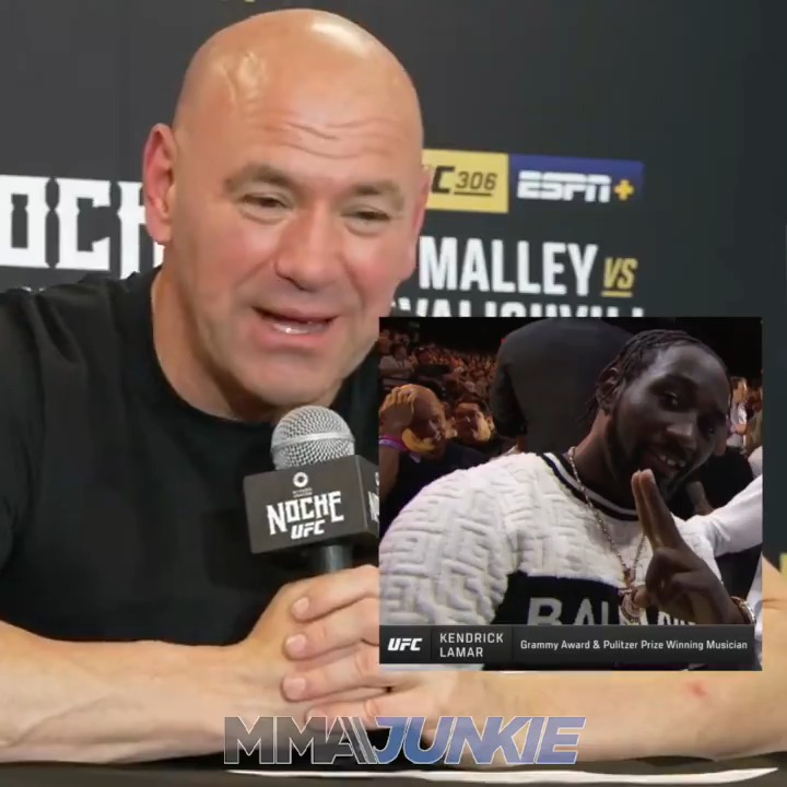 Dana White says UFC mistaking Terence Crawford for Kendrick Lamar was the lone error of the #UFC306 broadcast from Sphere. "That was pretty bad. He did kinda look like Kendrick Lamar, though."