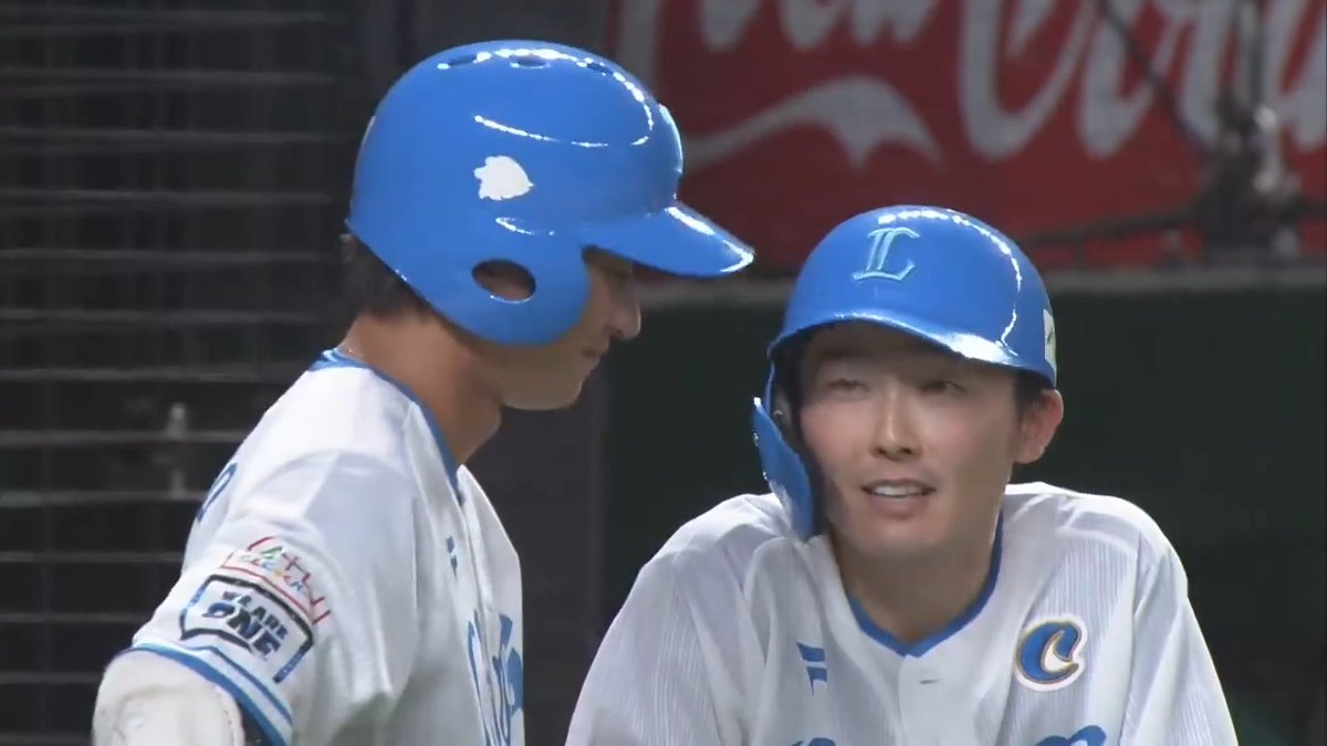 #ねこさんにまわせ！ この回、7人目の打者 #金子侑司 選手が打席へ。 真剣勝負！ヒットならずも清々しい笑顔です！ #seibulions #西武ブルー #ありがとうねこさん