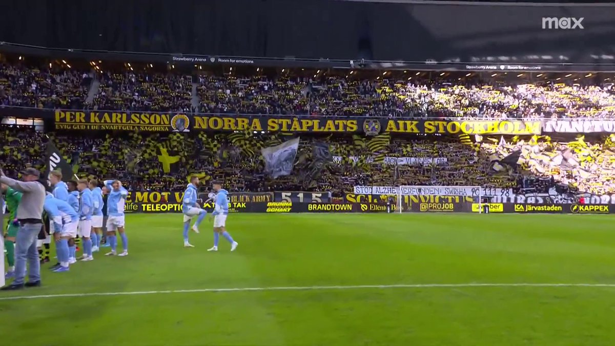 Strax dags för avspark på Strawberry Arena! AIK ställs mot Malmö FF. 📲 Se matchen på Max och Kanal 5