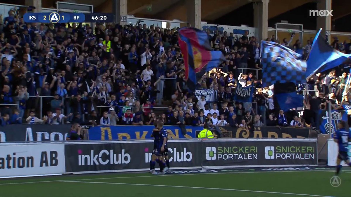 Adam Wikman gör en liten lätt skottfint innan han lägger in bollen vid den bortre stolpen! 2-1 Sirius mot BP 🔵⚫️ 📲 Se matchen på Max