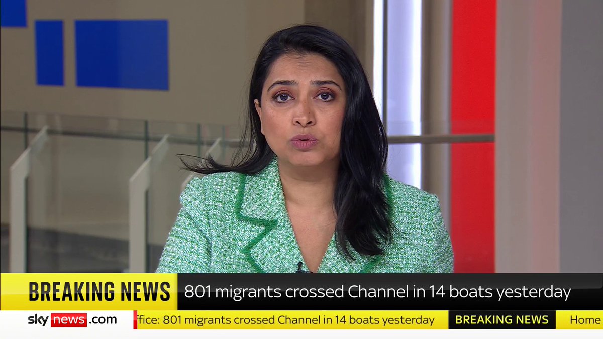BREAKING: 801 migrants crossed the Channel in 14 boats on Saturday. 📺 Sky 501, Virgin 602, Freeview 233 and YouTube
