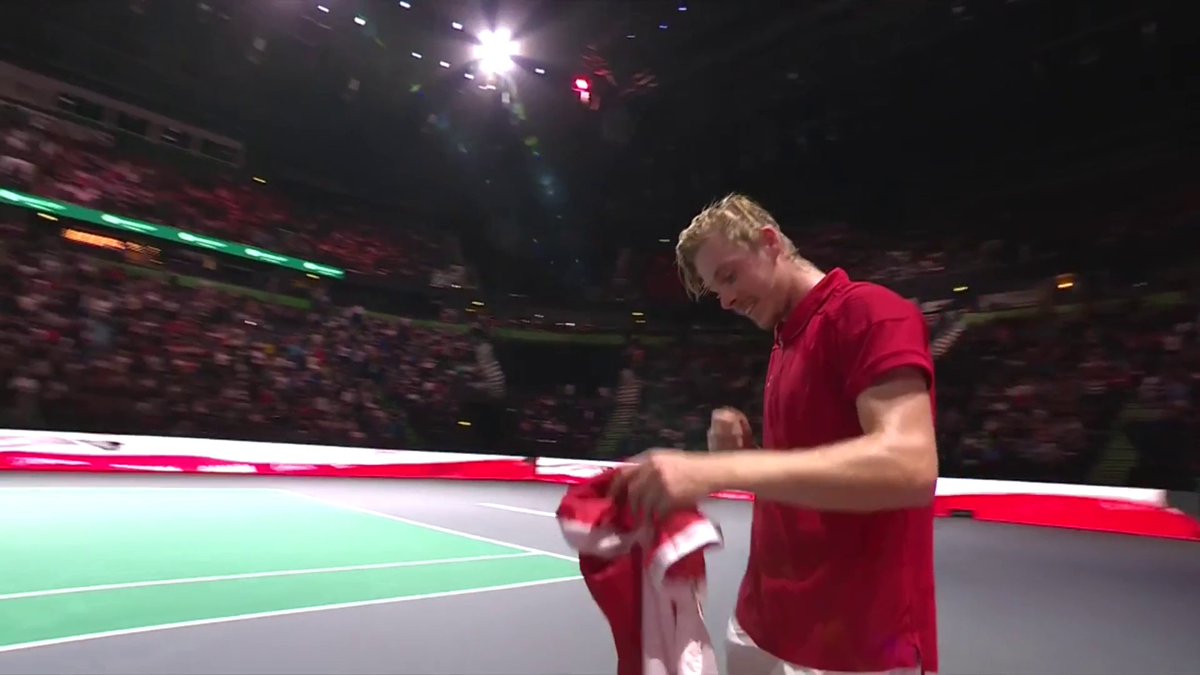 Shapo does it! 🇨🇦 He secures Canada's spot in the final 8 with a dominant 6-0 7-5 performance 👏 #DavisCup