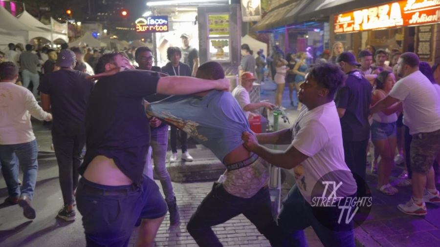 Brawl breaks out on 6th Street Austin TX 9-14-2024 #fight #fights #brawl #barfight September fight 2024